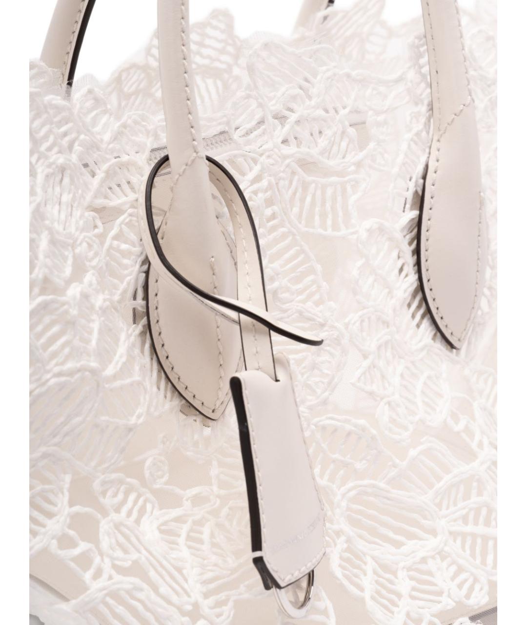 ERMANNO SCERVINO Белая тканевая сумка тоут, фото 4