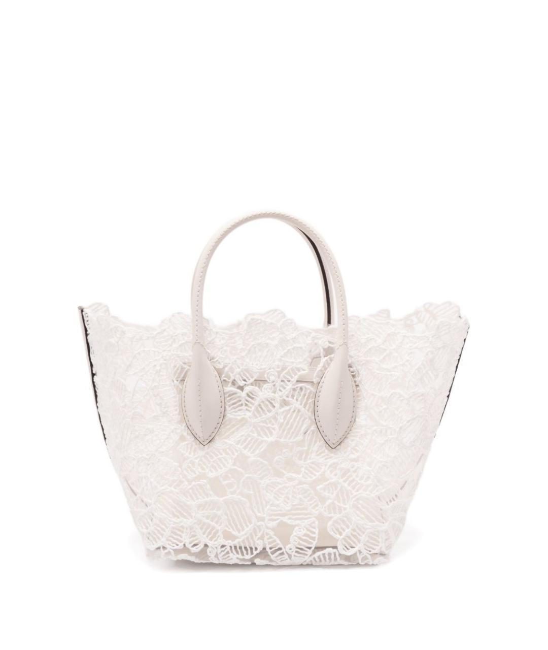 ERMANNO SCERVINO Белая тканевая сумка тоут, фото 3