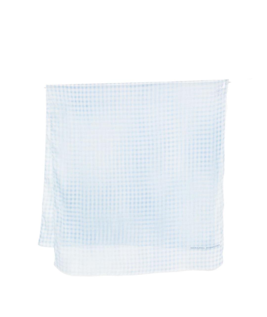 ERMANNO SCERVINO Голубой шелковый шарф, фото 1