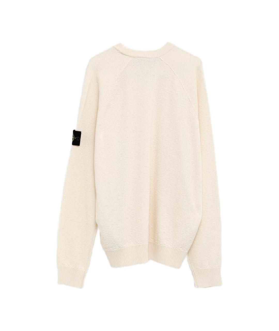 STONE ISLAND Бежевый хлопковый джемпер / свитер, фото 2