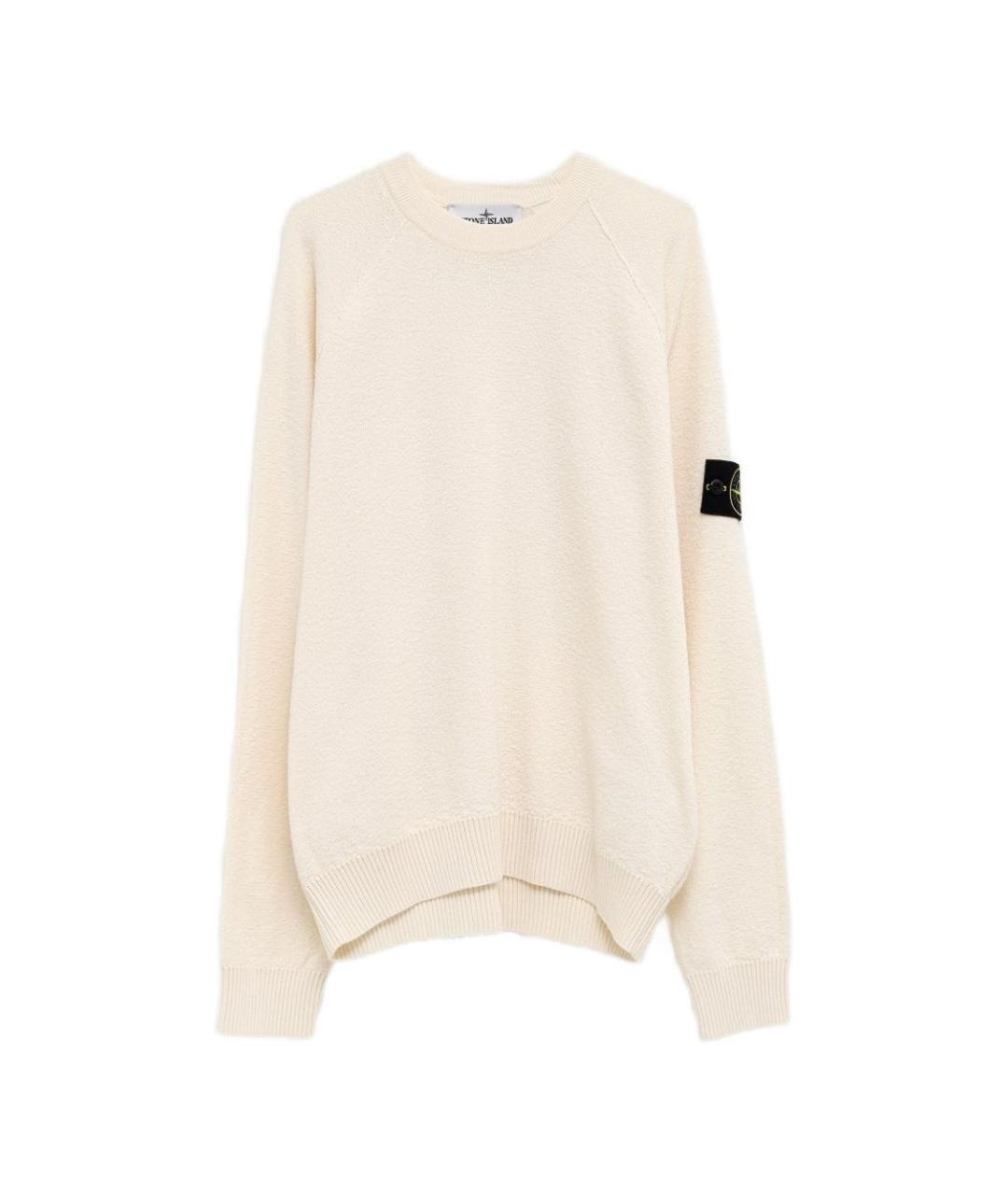 STONE ISLAND Бежевый хлопковый джемпер / свитер, фото 1