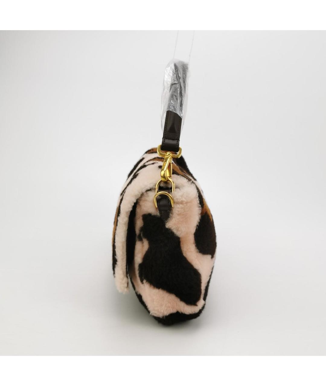 FENDI Коричневая меховая сумка через плечо, фото 2