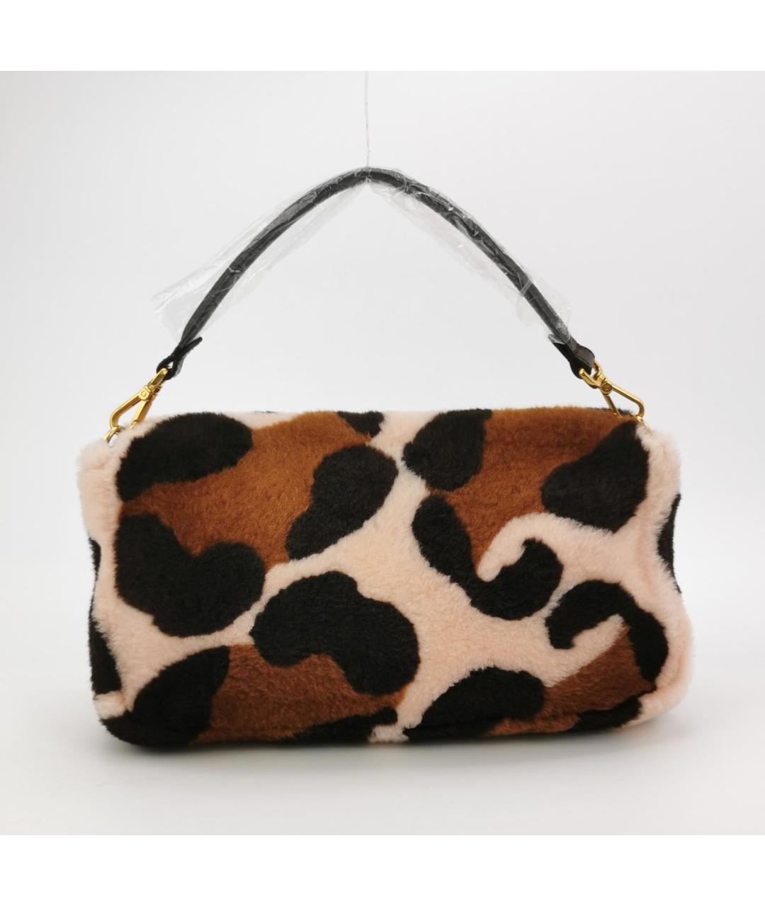 FENDI Коричневая меховая сумка через плечо, фото 4