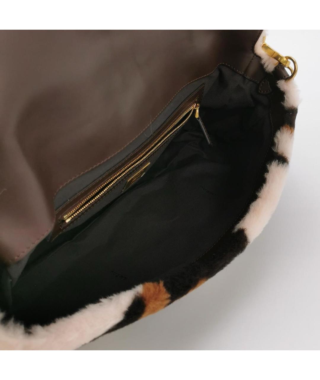 FENDI Коричневая меховая сумка через плечо, фото 6