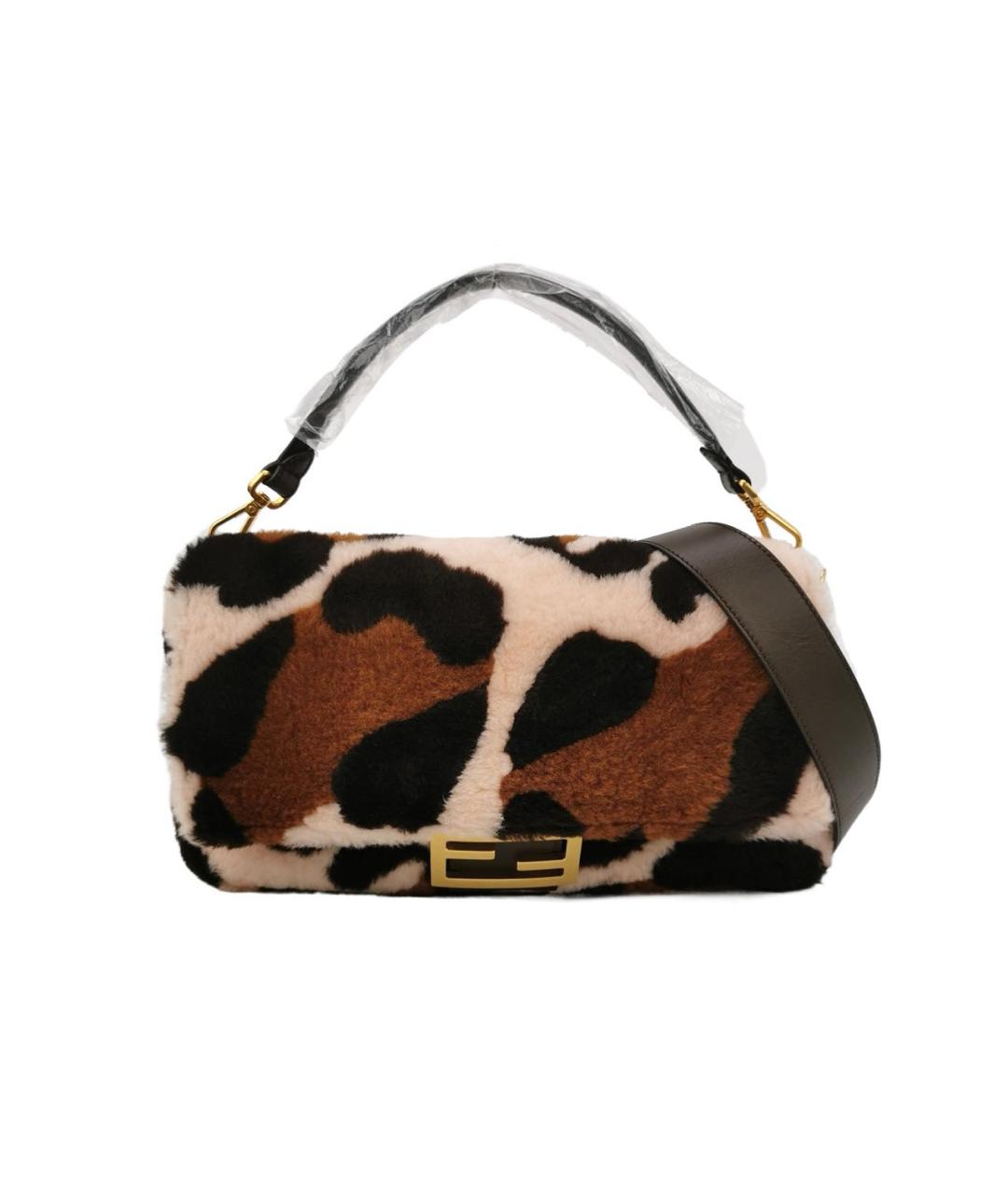 FENDI Коричневая меховая сумка через плечо, фото 9