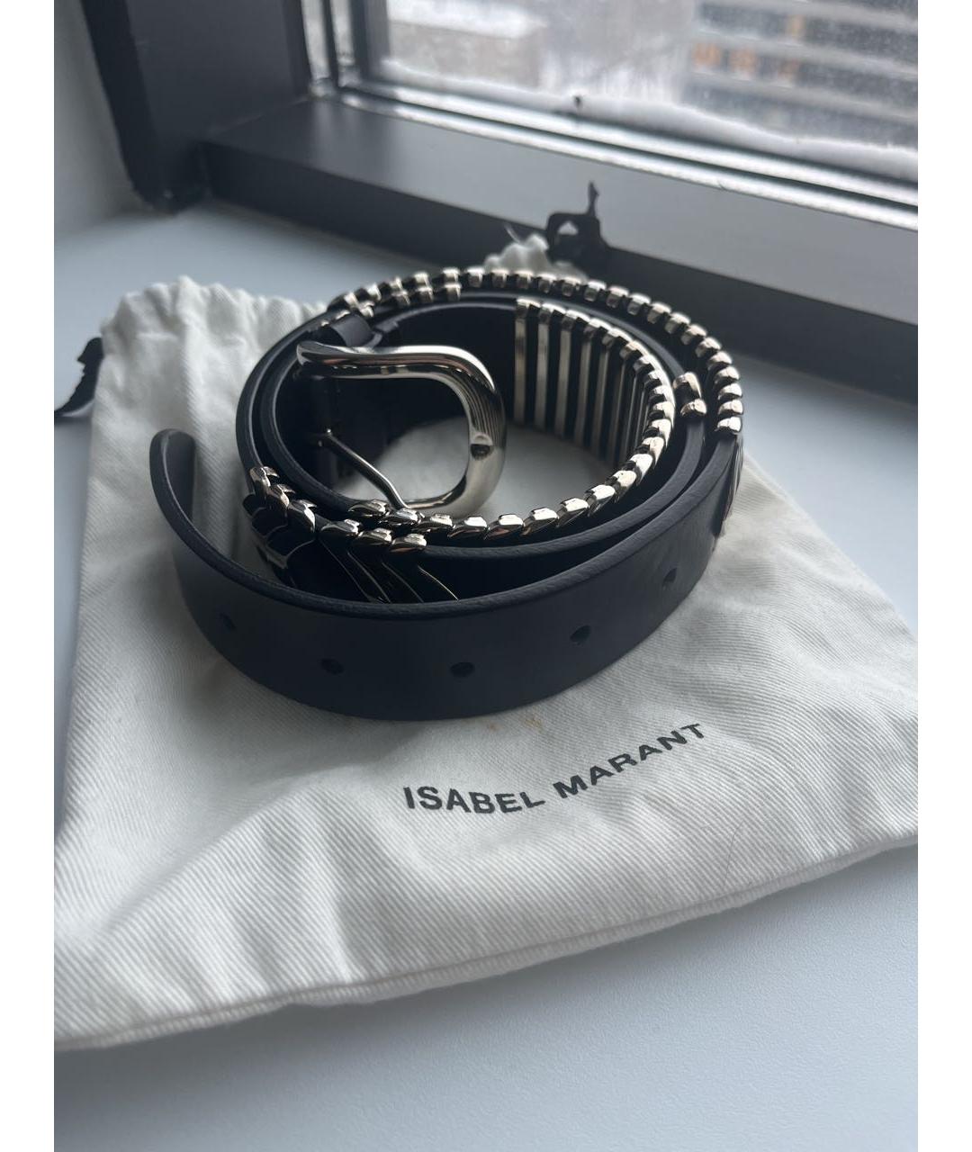 ISABEL MARANT Черный кожаный ремень, фото 2