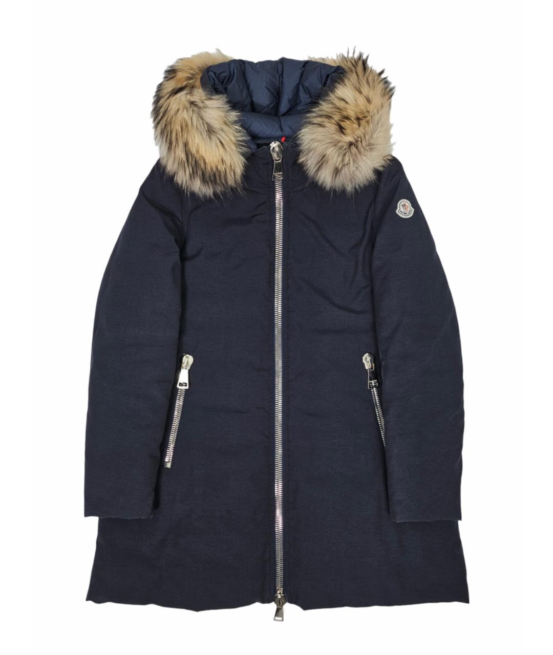 MONCLER Синий полиэстеровый пуховик, фото 1