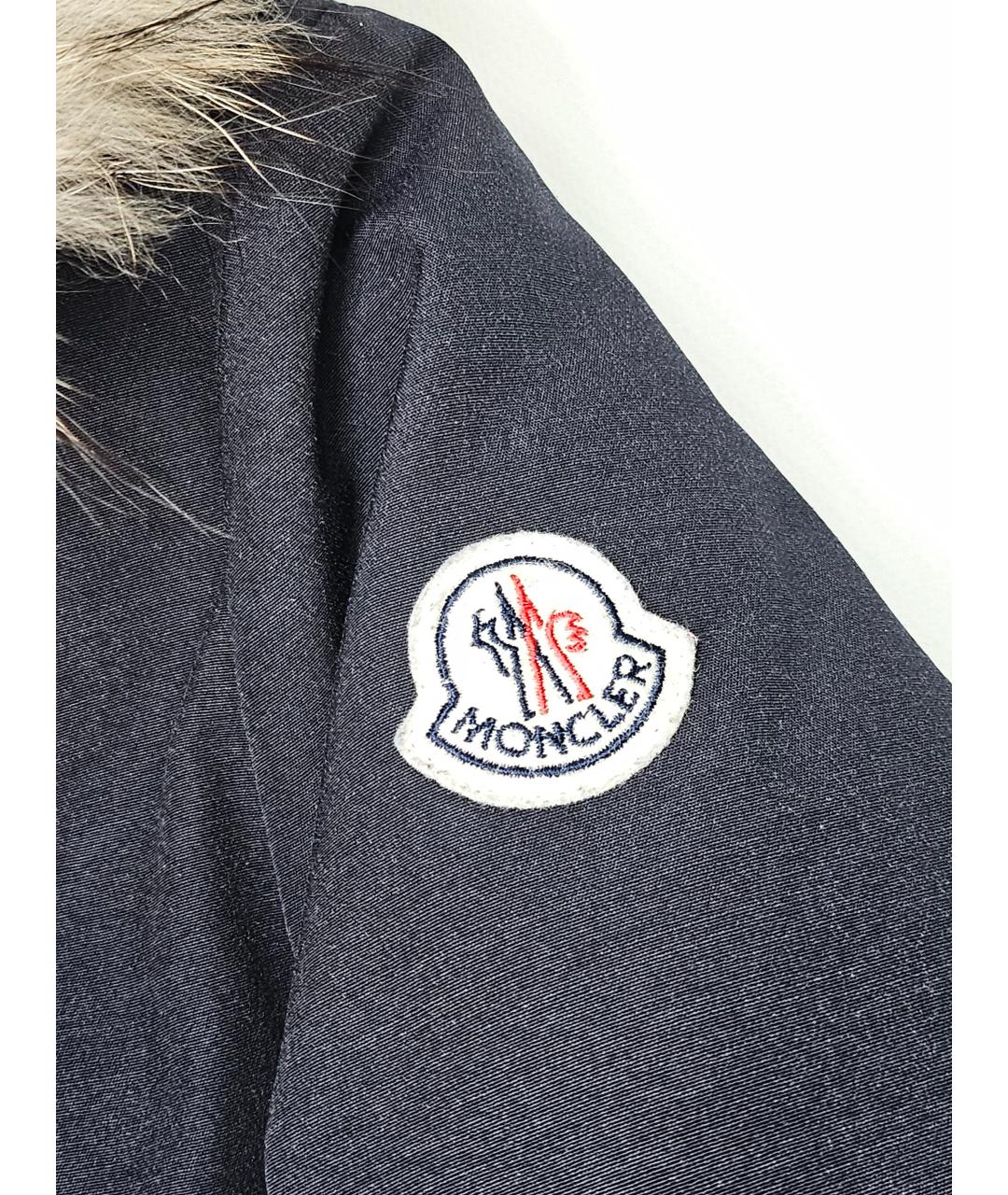 MONCLER Синий полиэстеровый пуховик, фото 4