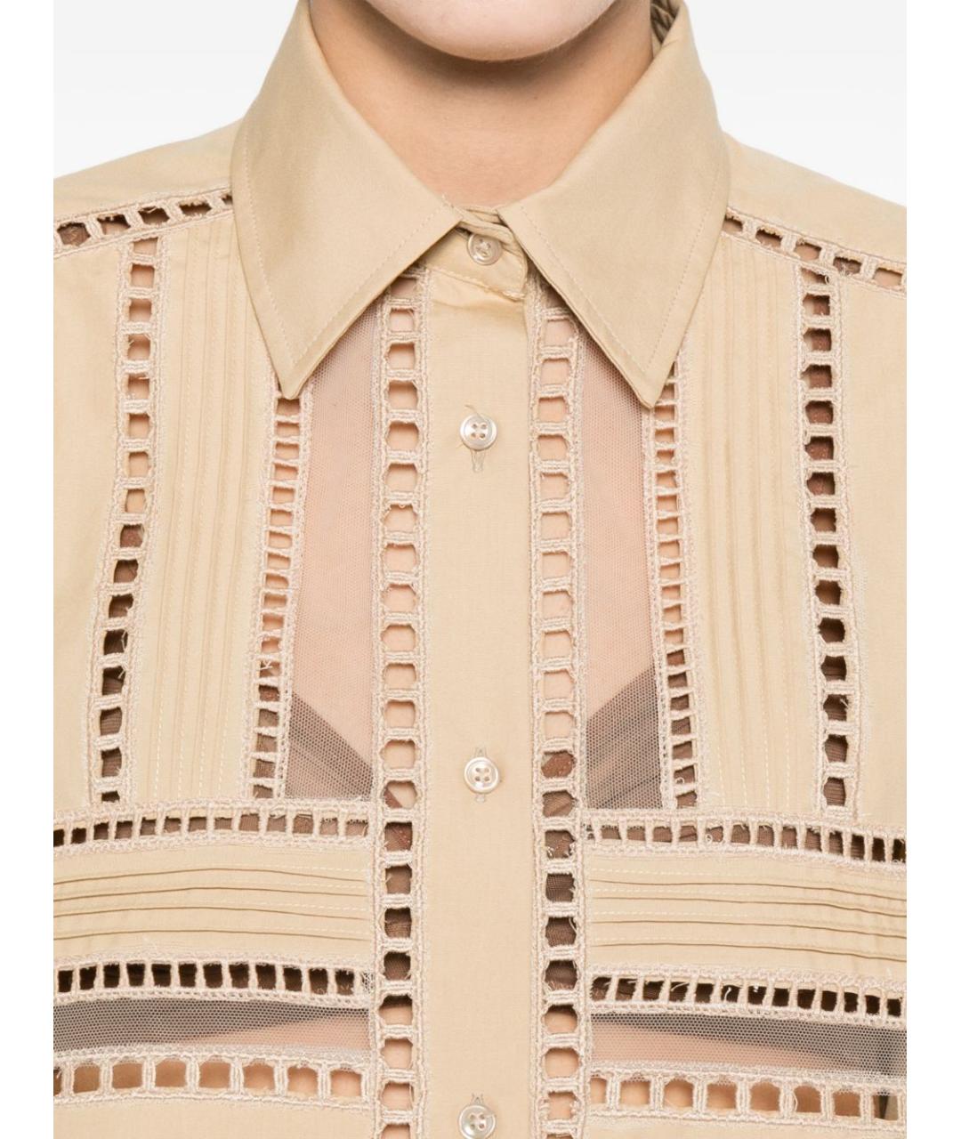 ERMANNO SCERVINO Бежевая хлопковая рубашка, фото 4