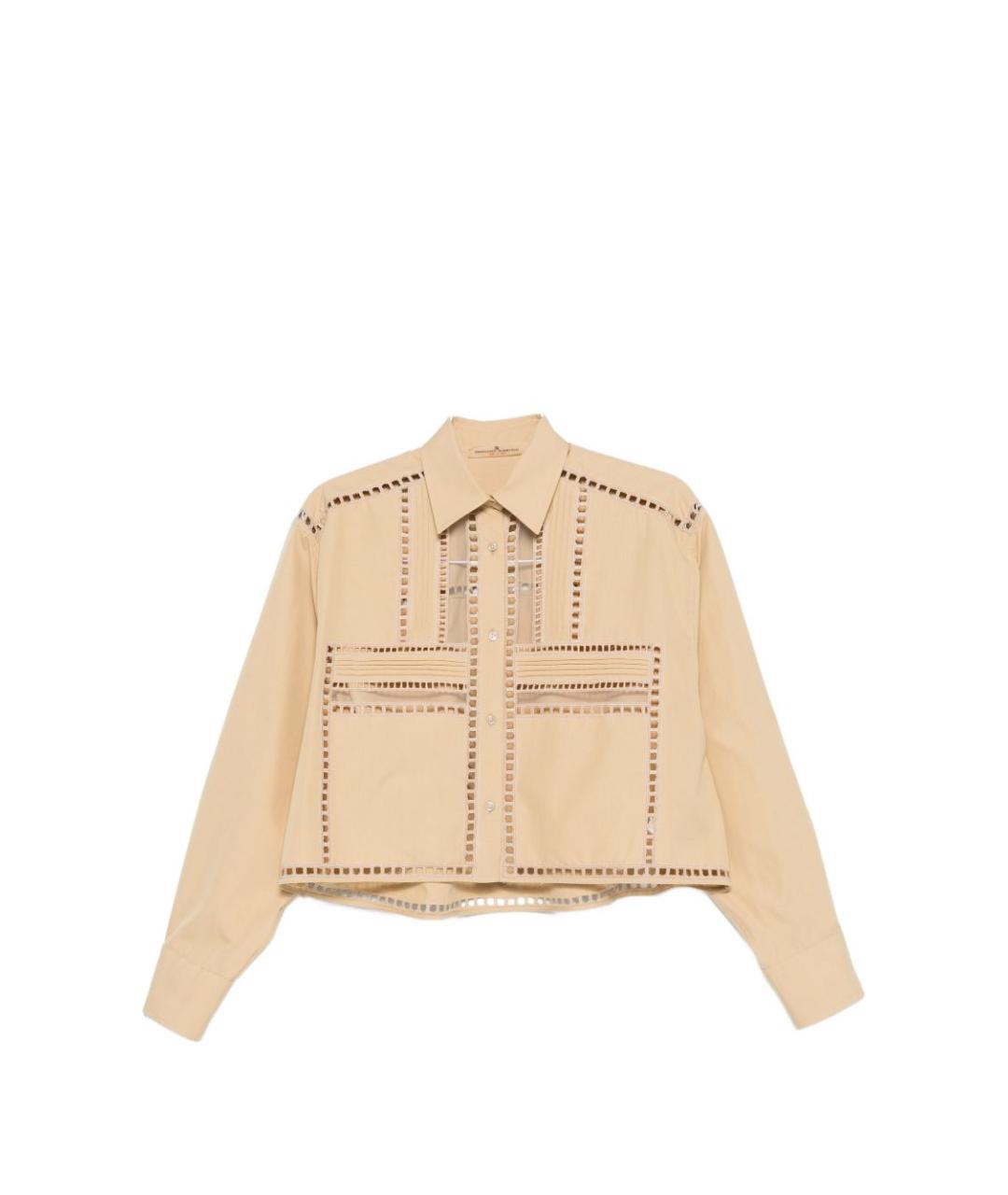 ERMANNO SCERVINO Бежевая хлопковая рубашка, фото 1