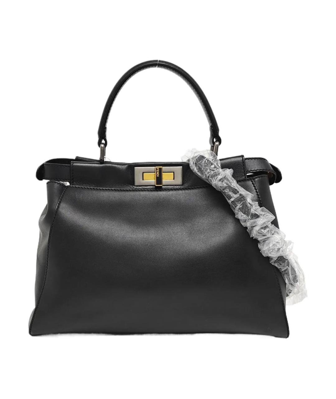FENDI Черная кожаная сумка через плечо, фото 9