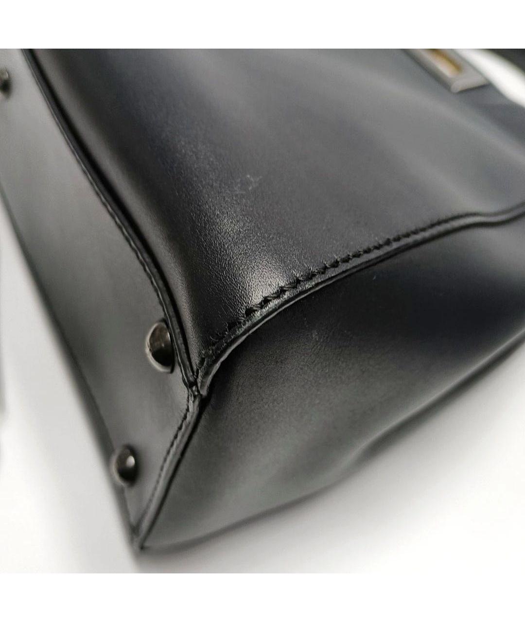 FENDI Черная кожаная сумка через плечо, фото 7