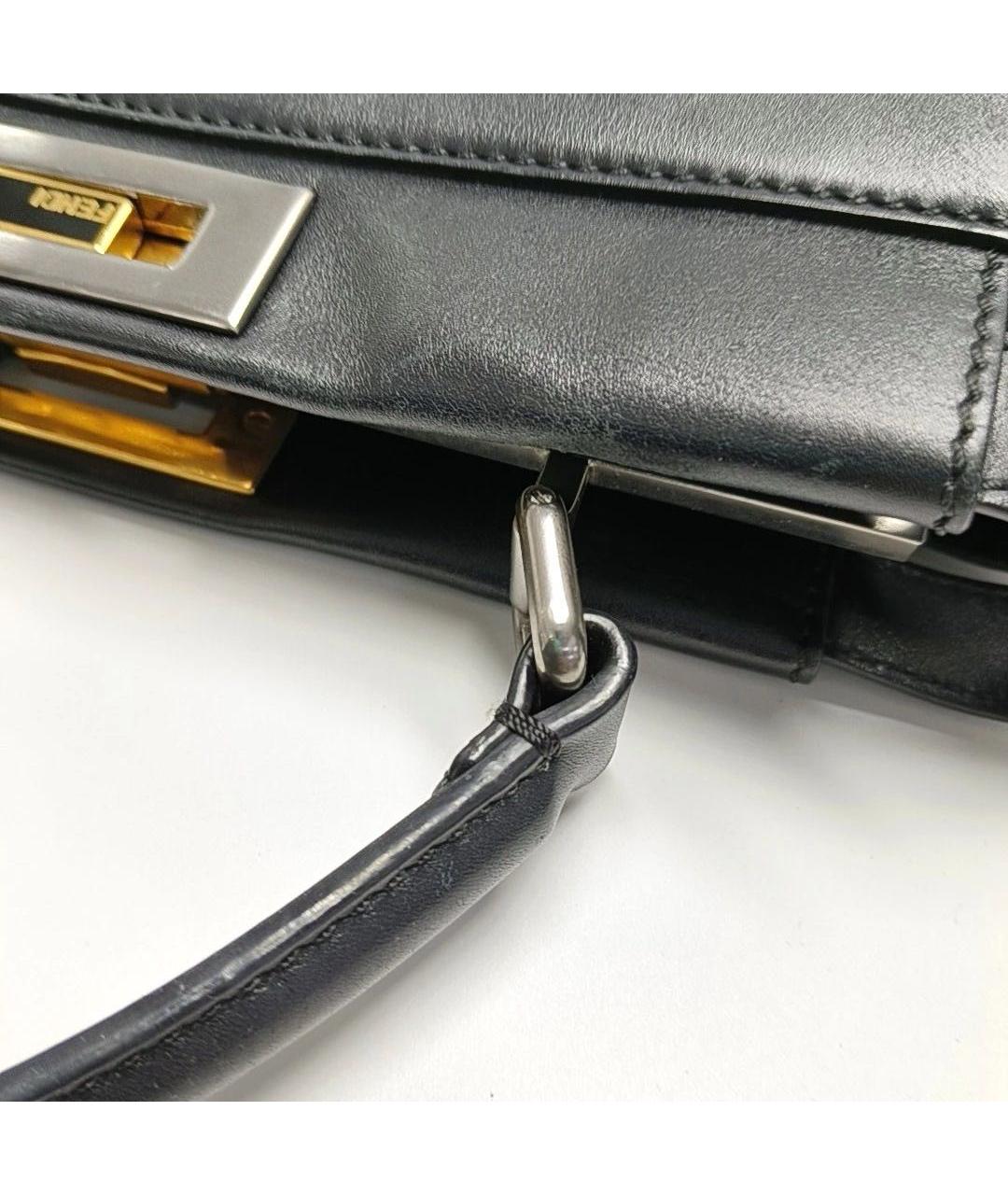 FENDI Черная кожаная сумка через плечо, фото 8