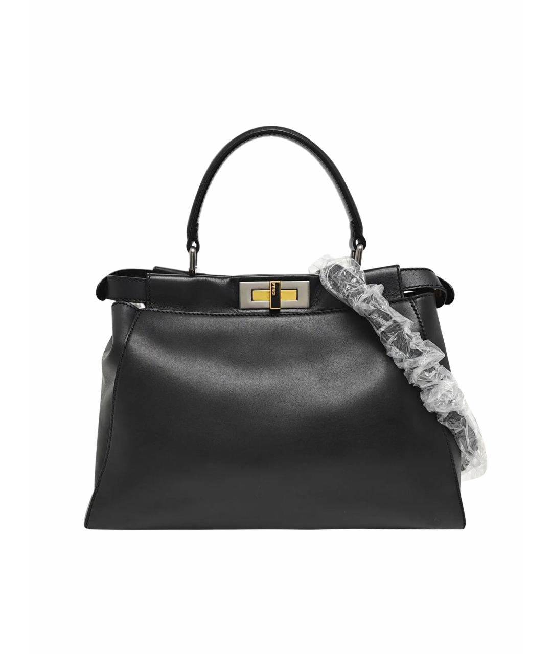 FENDI Черная кожаная сумка через плечо, фото 1