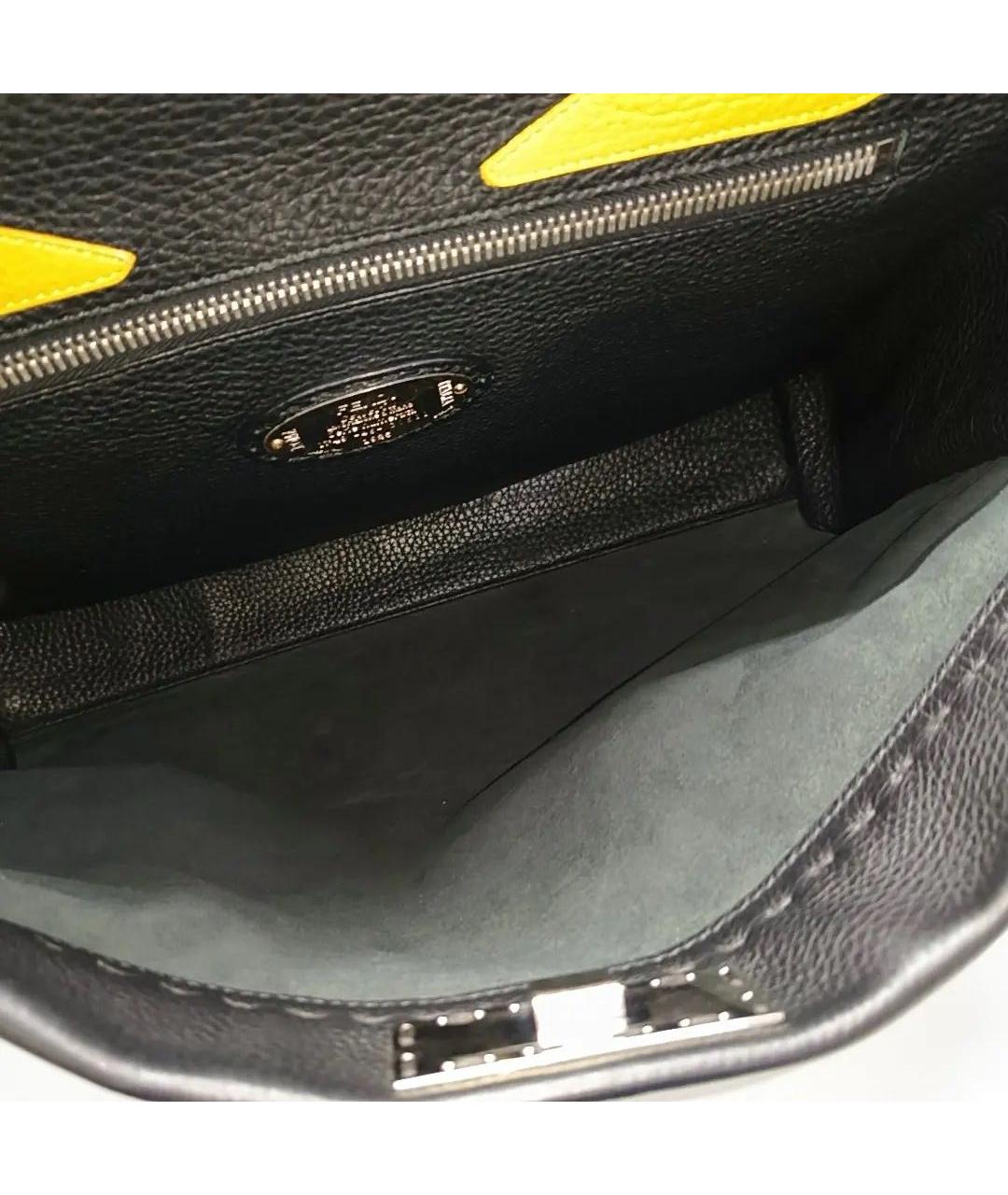 FENDI Черная кожаная сумка через плечо, фото 4