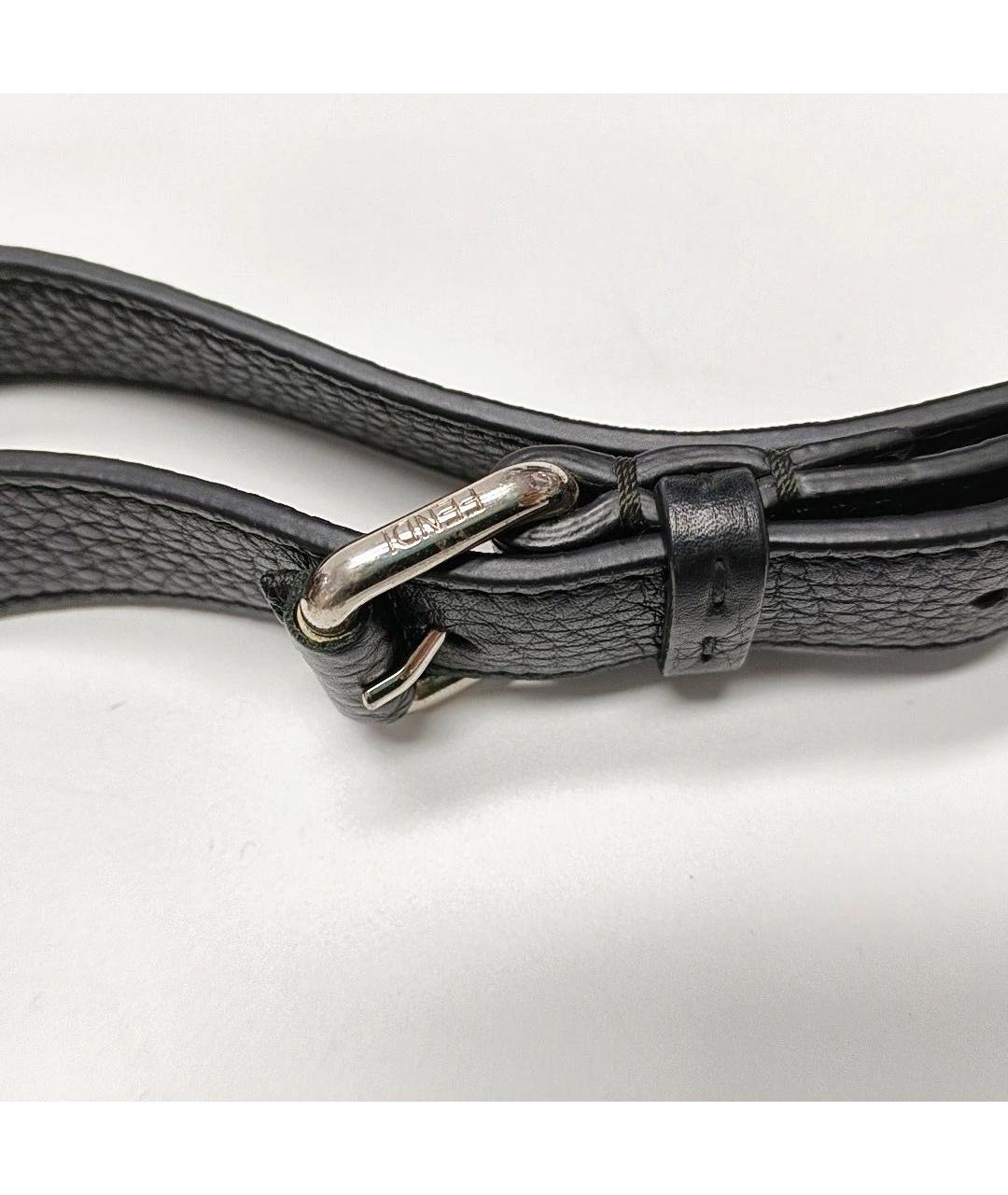 FENDI Черная кожаная сумка через плечо, фото 8