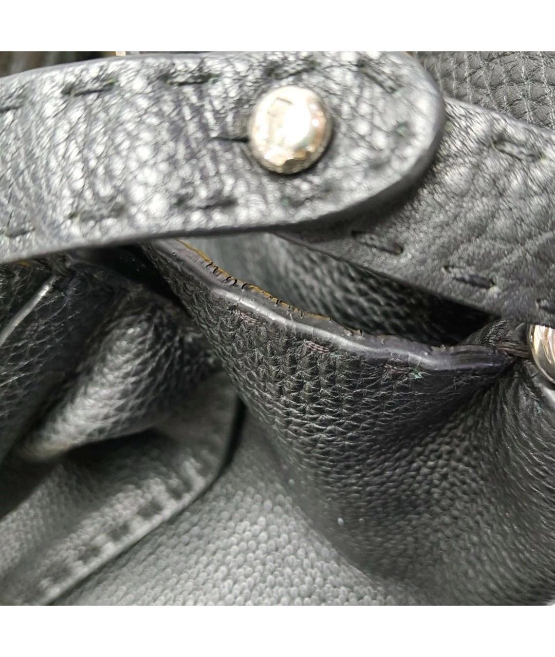 FENDI Черная кожаная сумка через плечо, фото 7