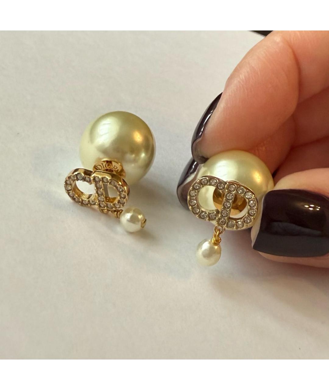 CHRISTIAN DIOR Золотые латунные серьги, фото 6