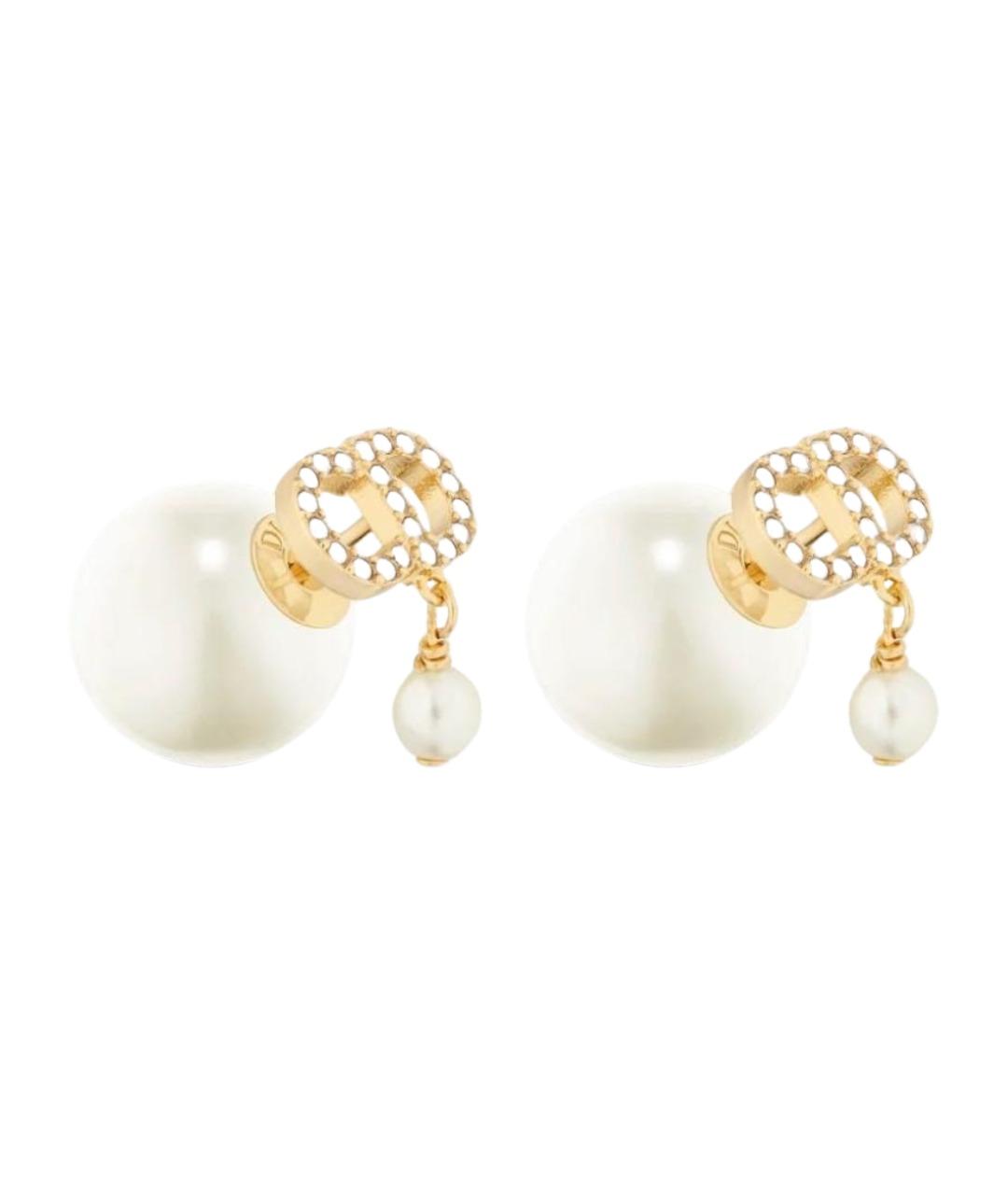 CHRISTIAN DIOR Золотые латунные серьги, фото 1