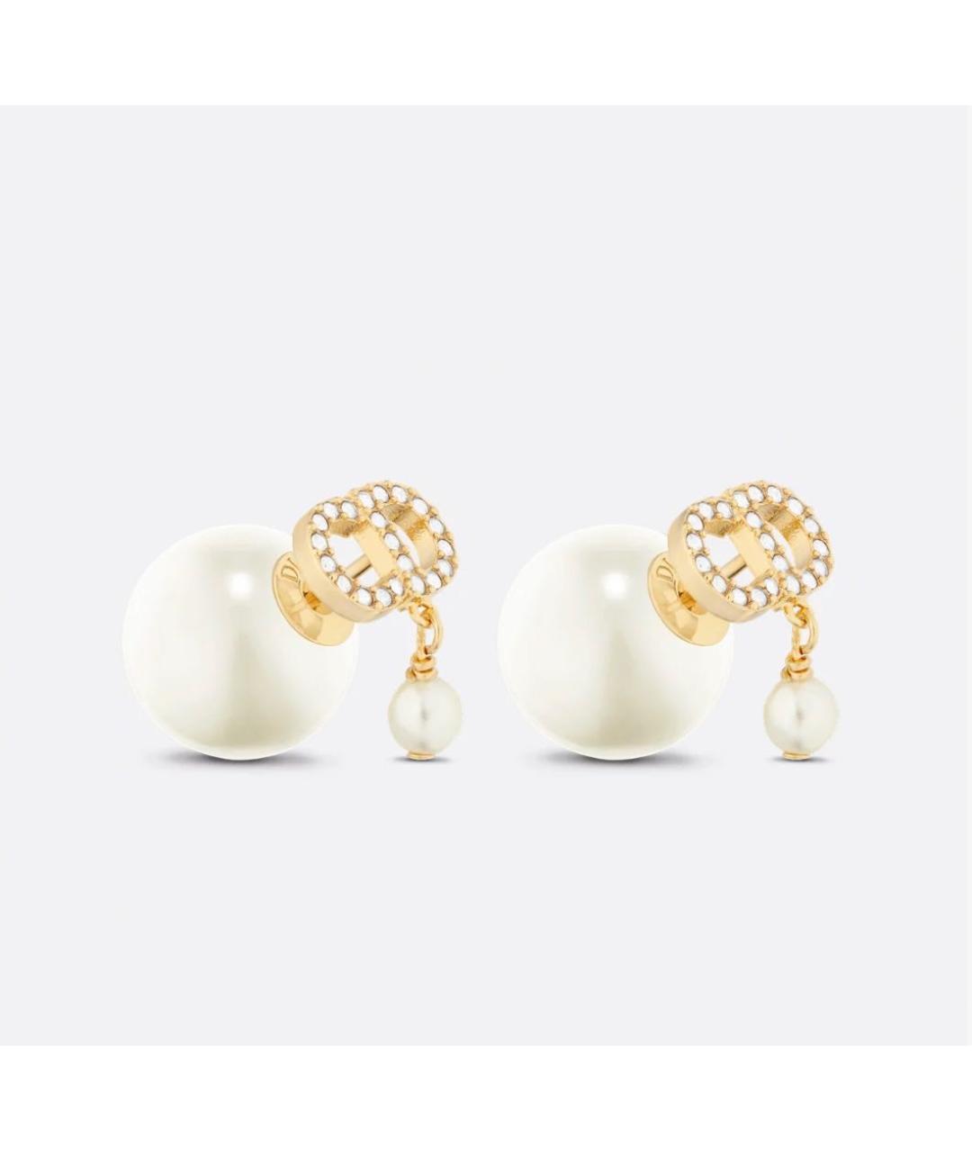 CHRISTIAN DIOR Золотые латунные серьги, фото 7