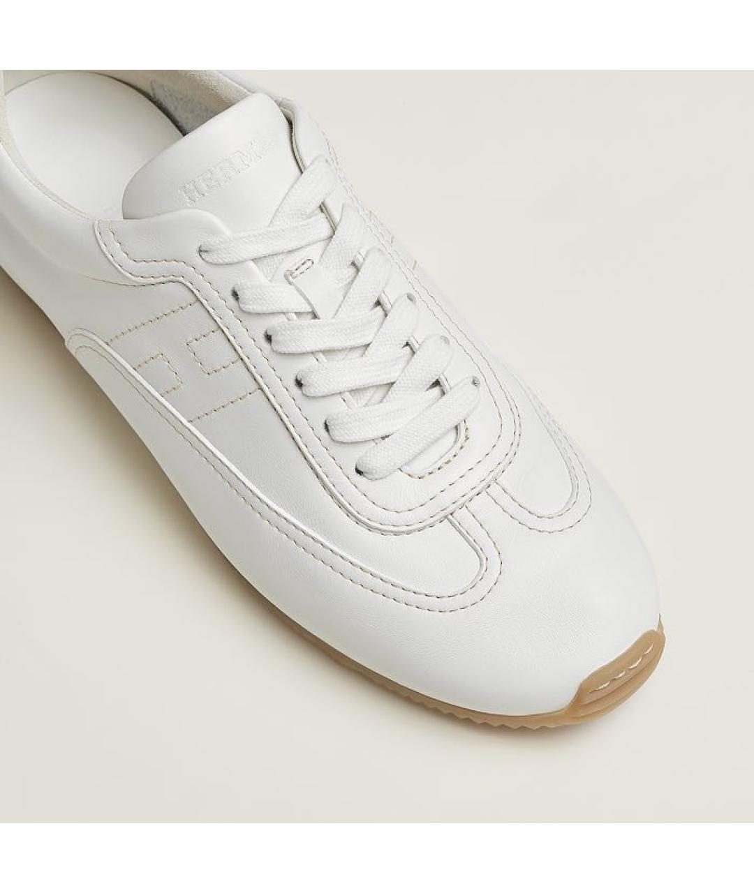 HERMES Белые кожаные кроссовки, фото 6