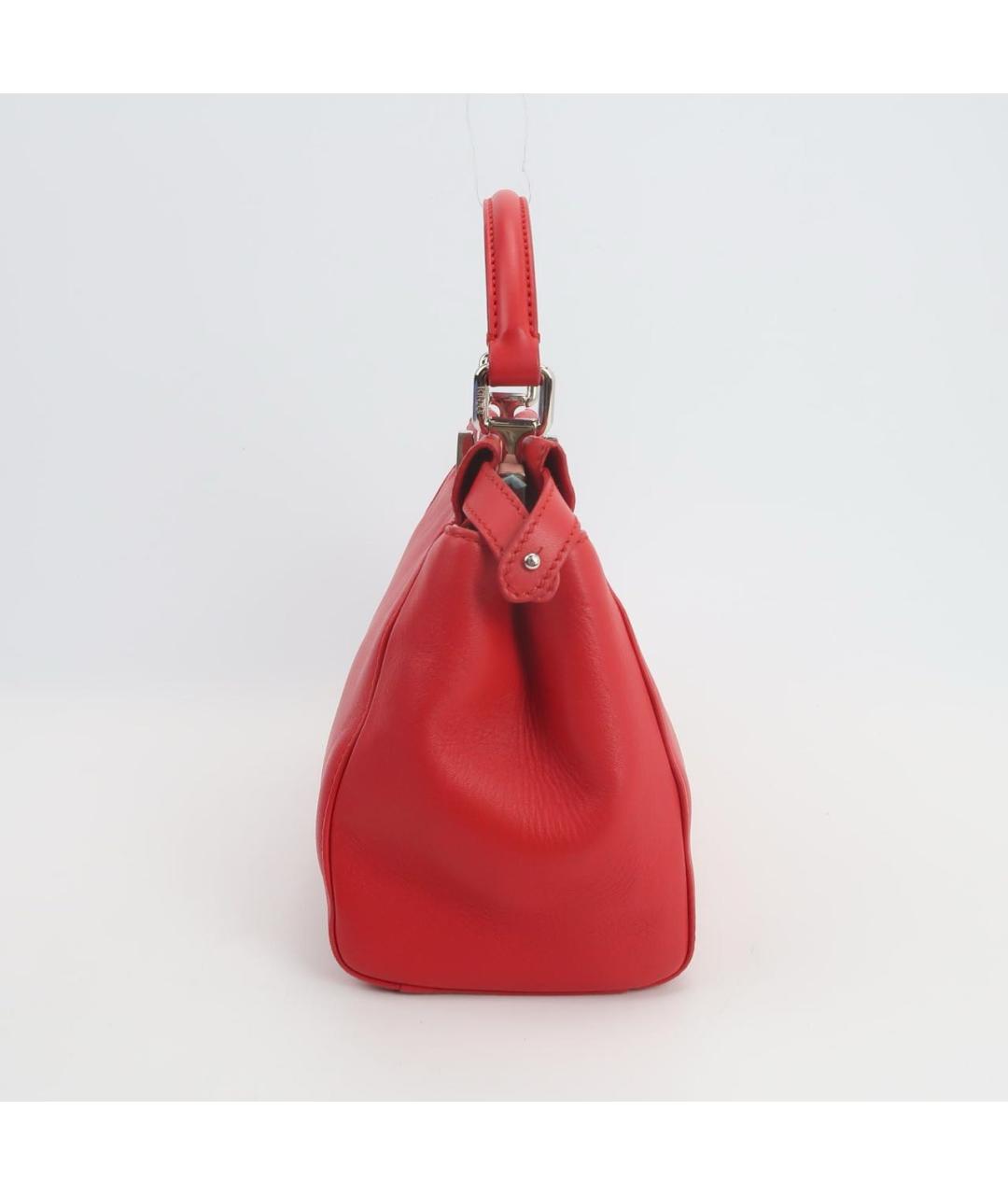 FENDI Красная кожаная сумка через плечо, фото 3