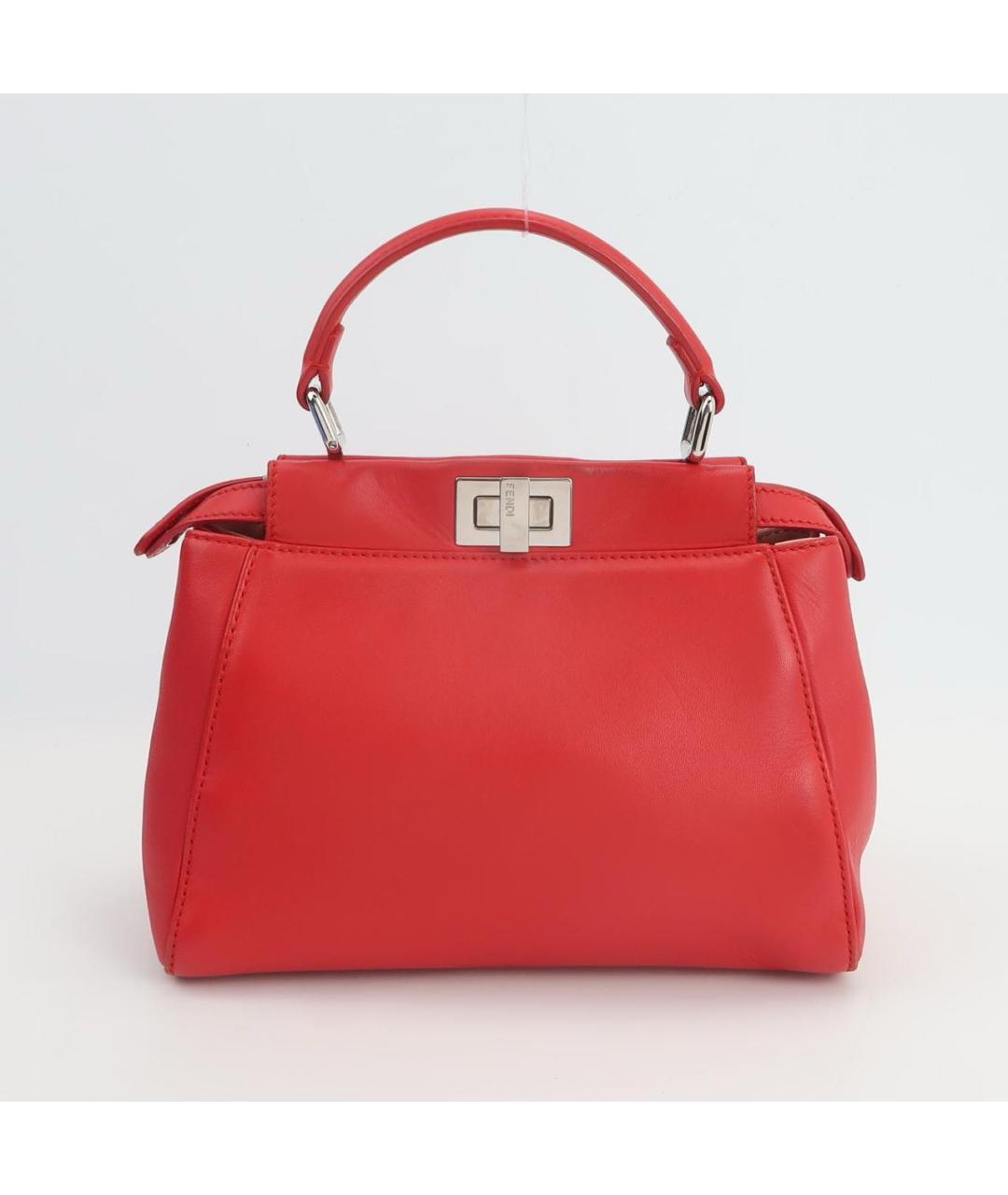 FENDI Красная кожаная сумка через плечо, фото 4