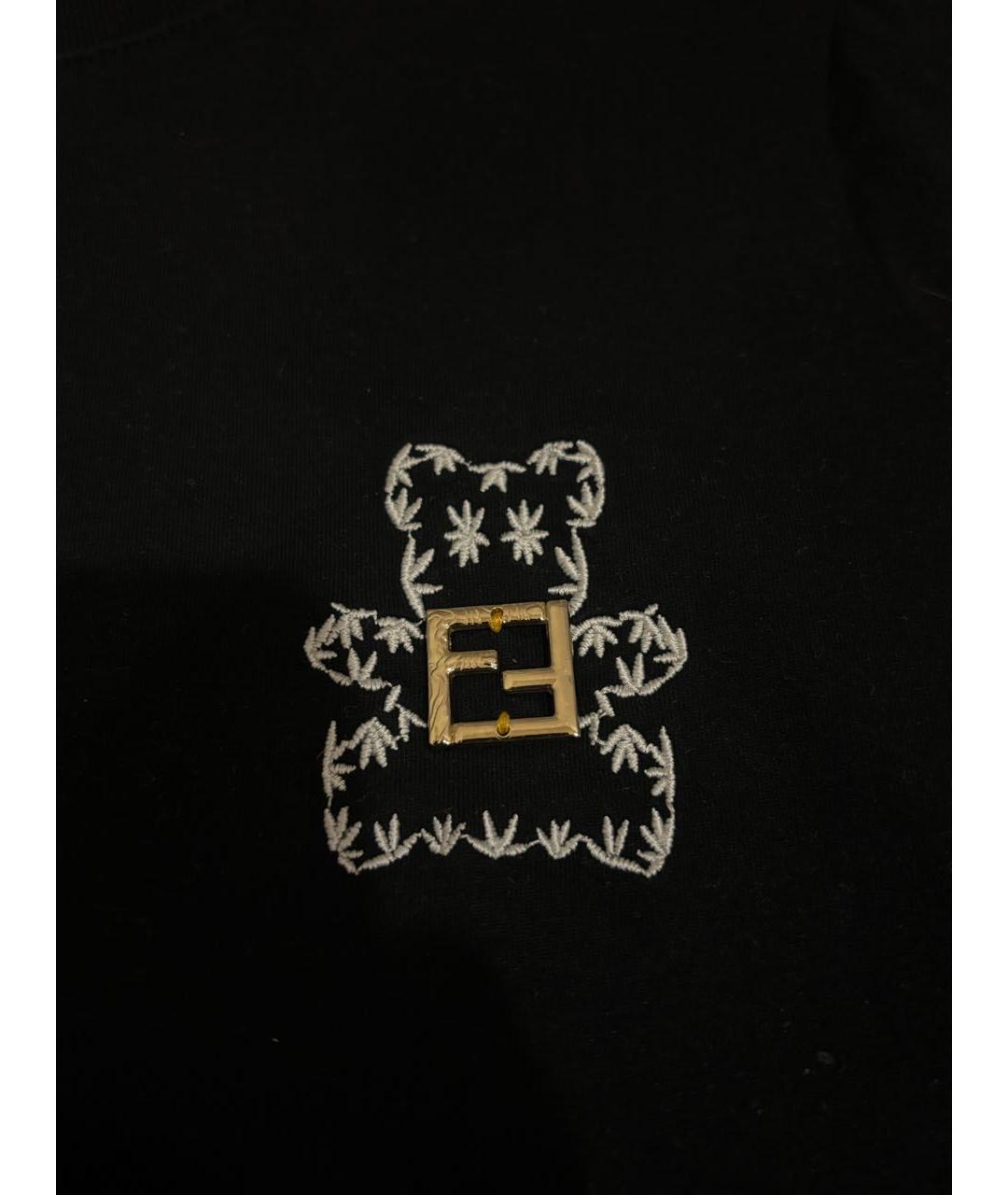 FENDI Черная хлопковая футболка, фото 2