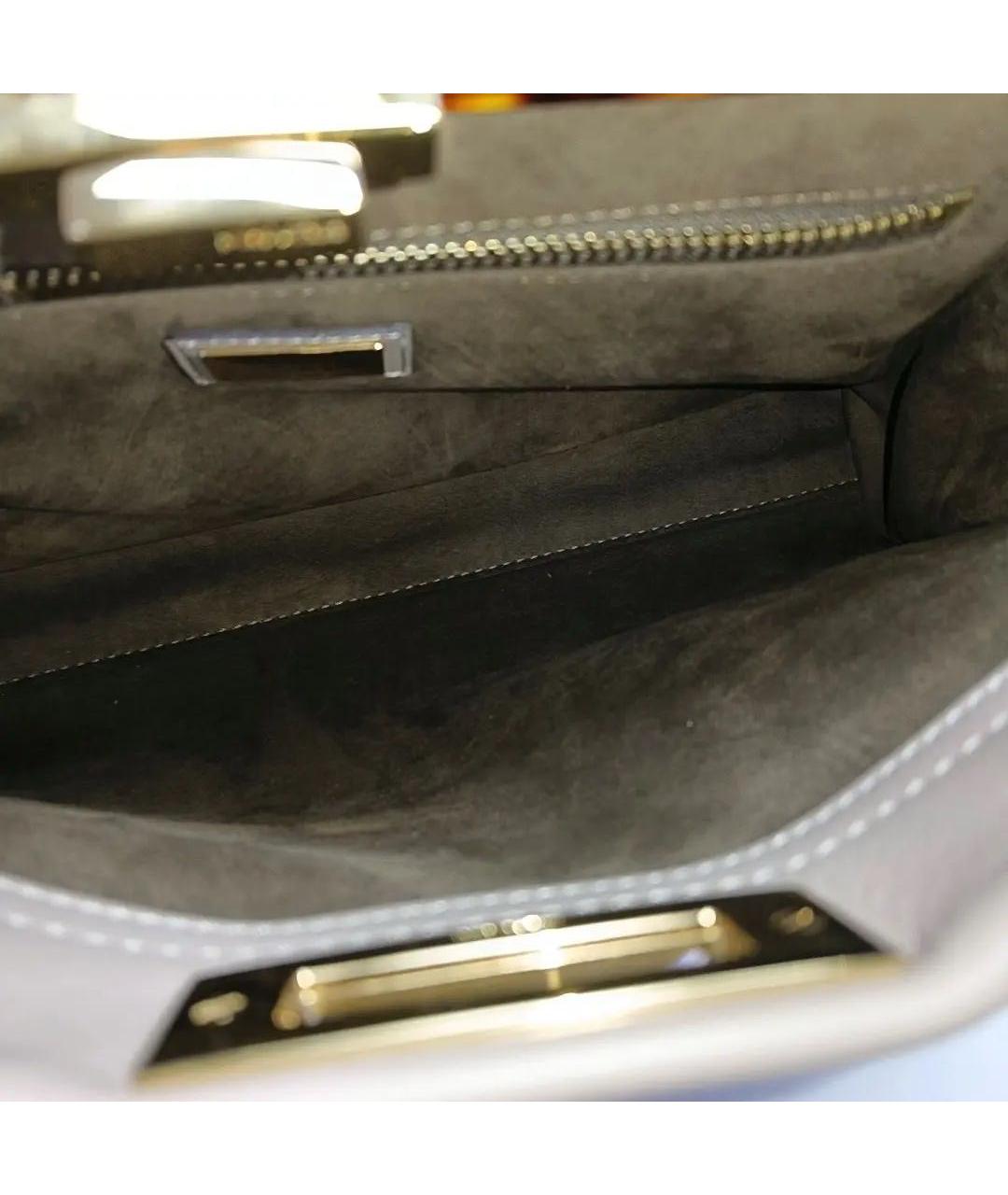 FENDI Бежевая кожаная сумка через плечо, фото 5