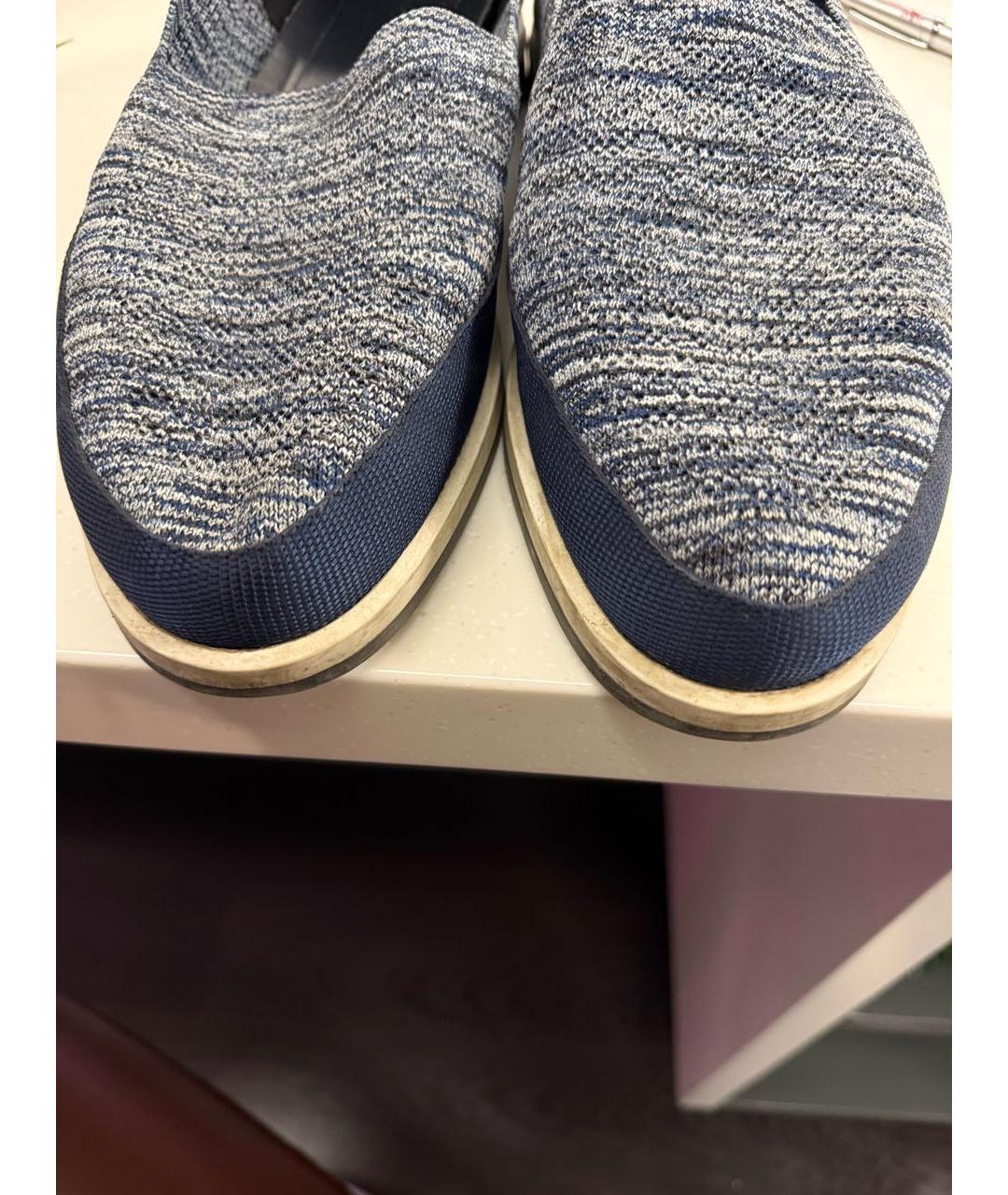PRADA Синие текстильные мокасины, фото 4
