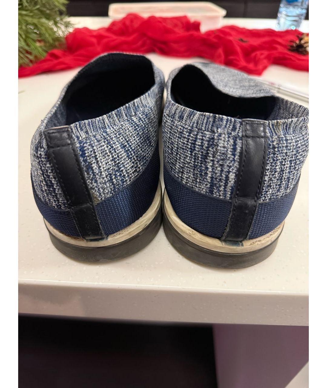 PRADA Синие текстильные мокасины, фото 3