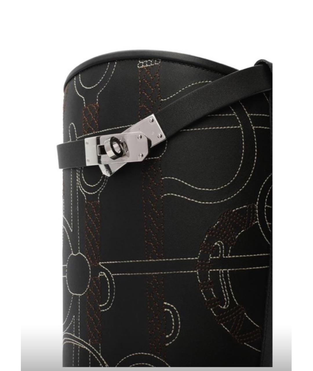 HERMES Черные кожаные сапоги, фото 5