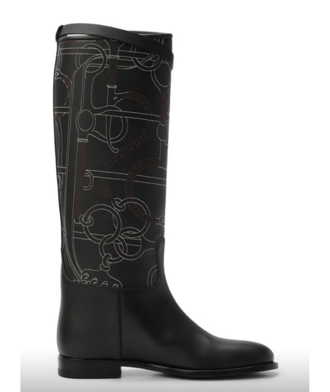 HERMES Черные кожаные сапоги, фото 4