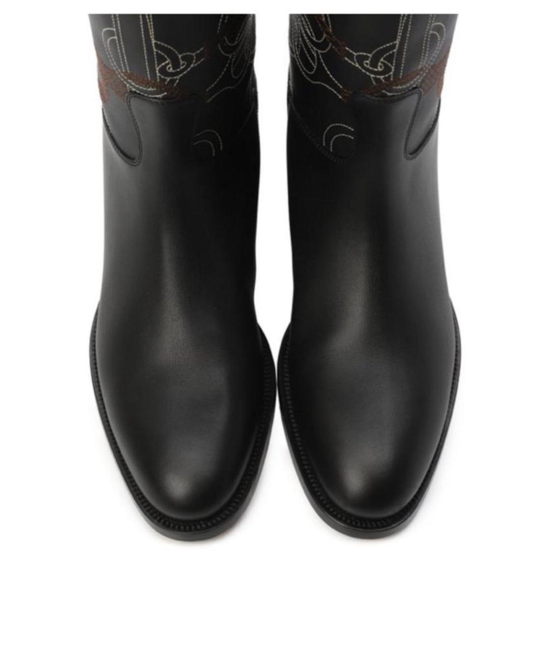 HERMES Черные кожаные сапоги, фото 2