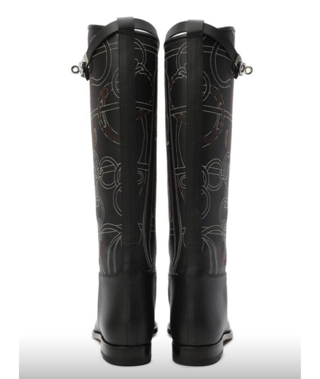 HERMES Черные кожаные сапоги, фото 3