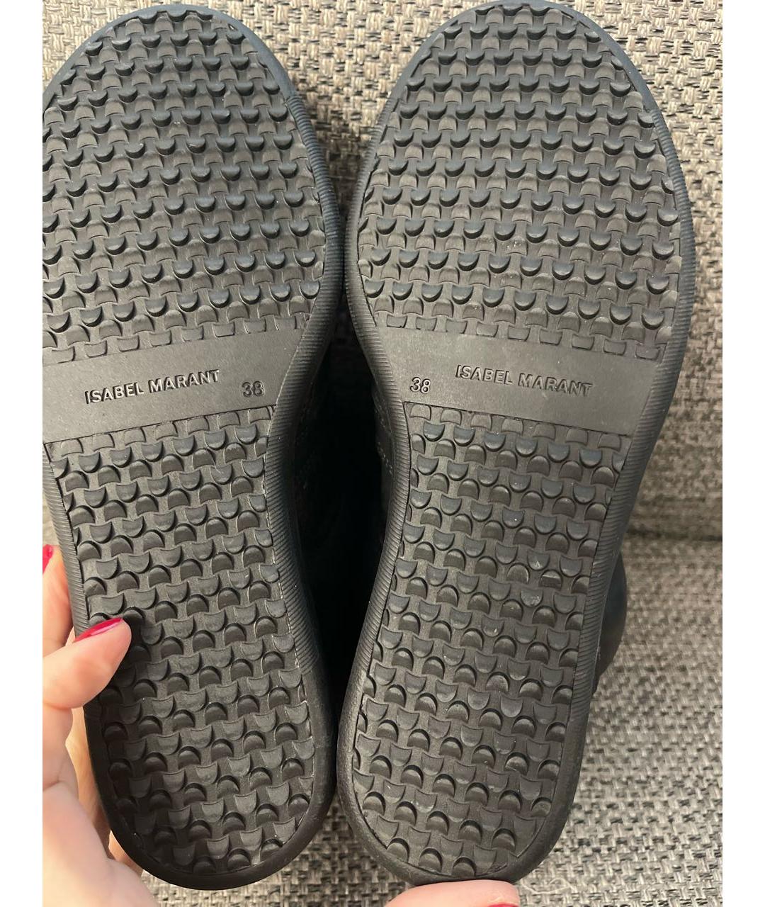 ISABEL MARANT Черные кожаные кроссовки, фото 7