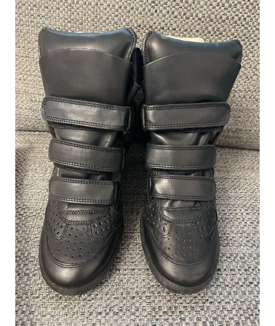 ISABEL MARANT Черные кожаные кроссовки, фото 3