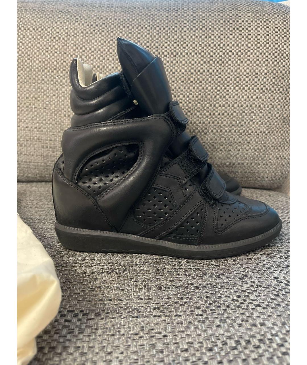 ISABEL MARANT Черные кожаные кроссовки, фото 2