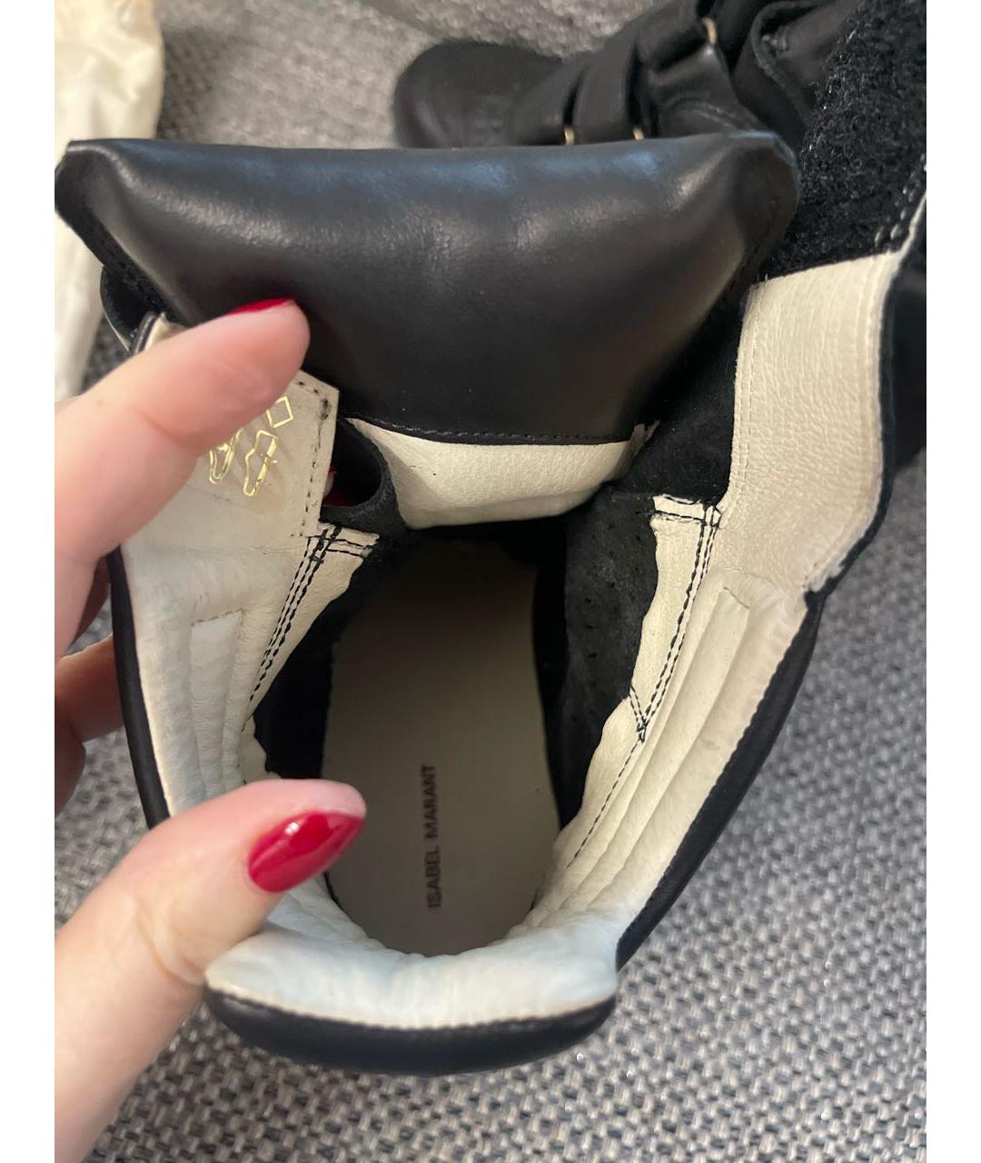 ISABEL MARANT Черные кожаные кроссовки, фото 5