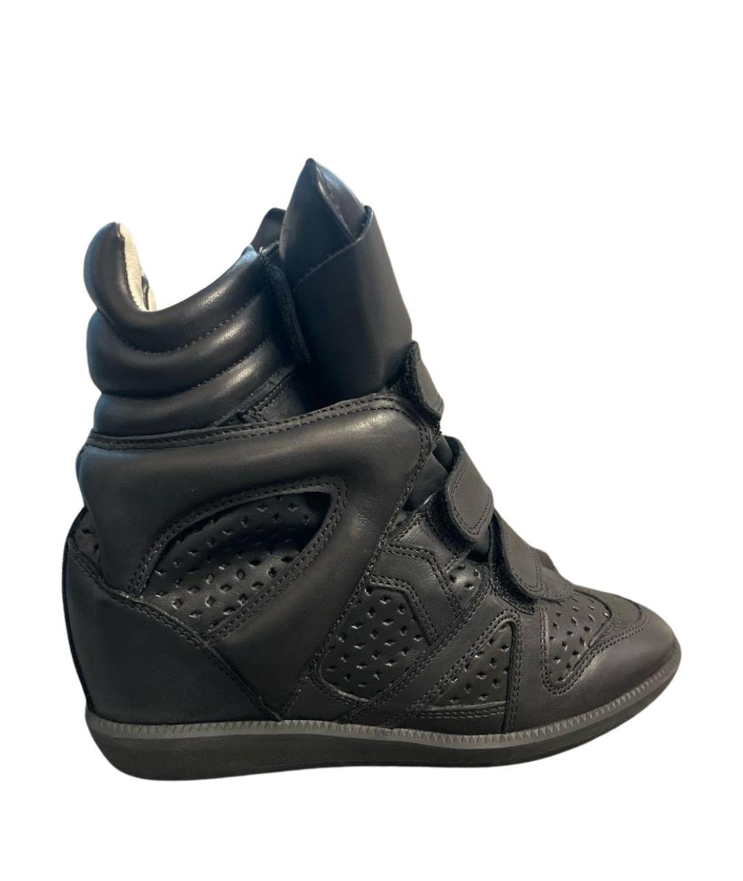 ISABEL MARANT Черные кожаные кроссовки, фото 1