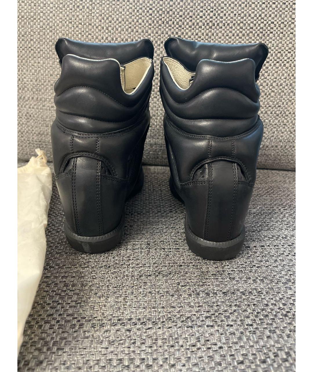 ISABEL MARANT Черные кожаные кроссовки, фото 4