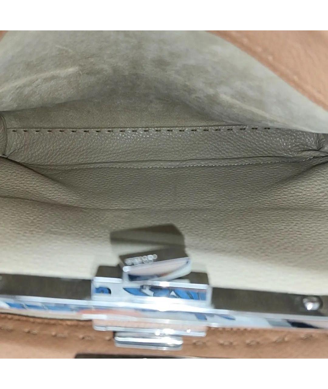 FENDI Коричневая кожаная сумка тоут, фото 4