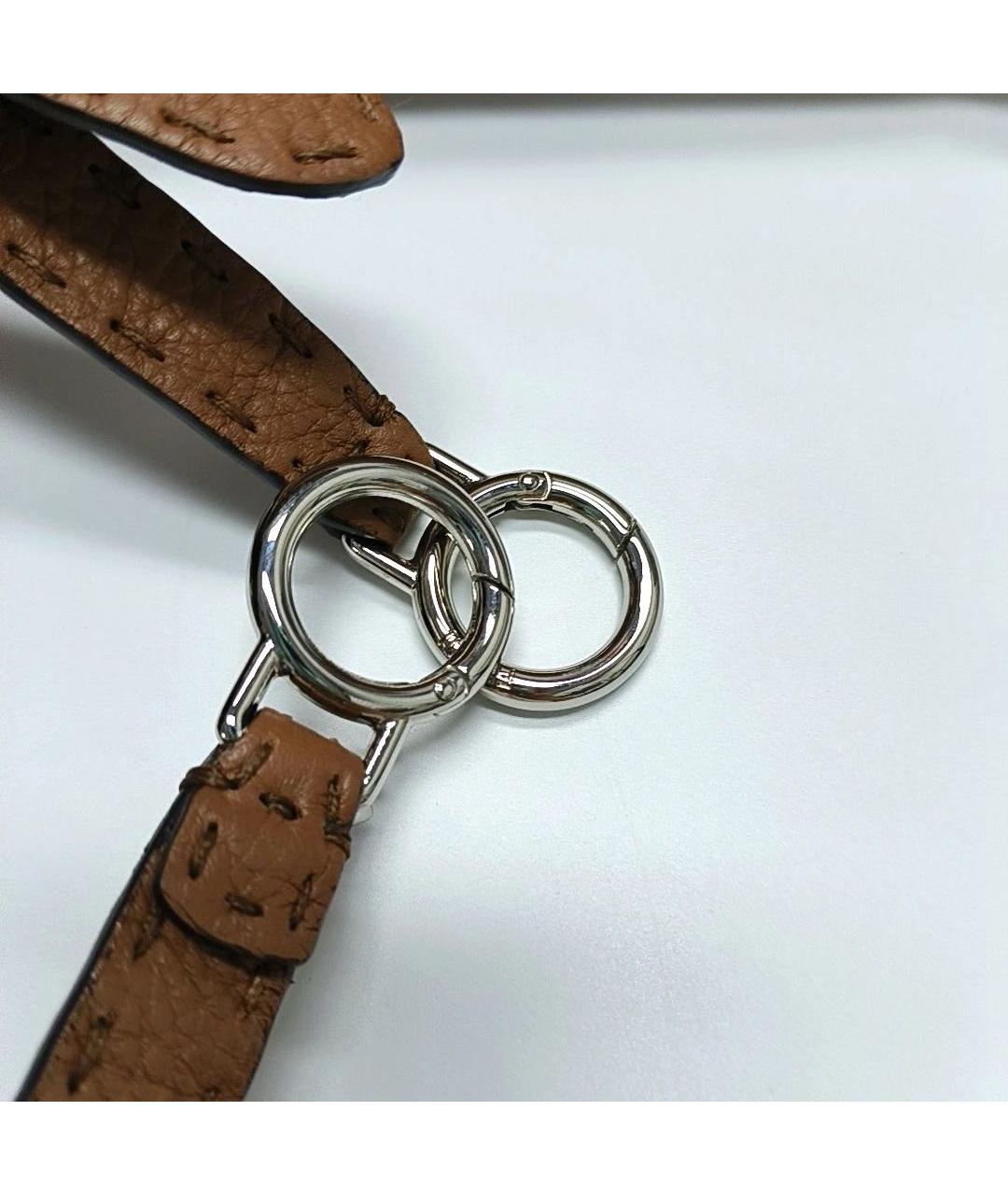 FENDI Коричневая кожаная сумка тоут, фото 8