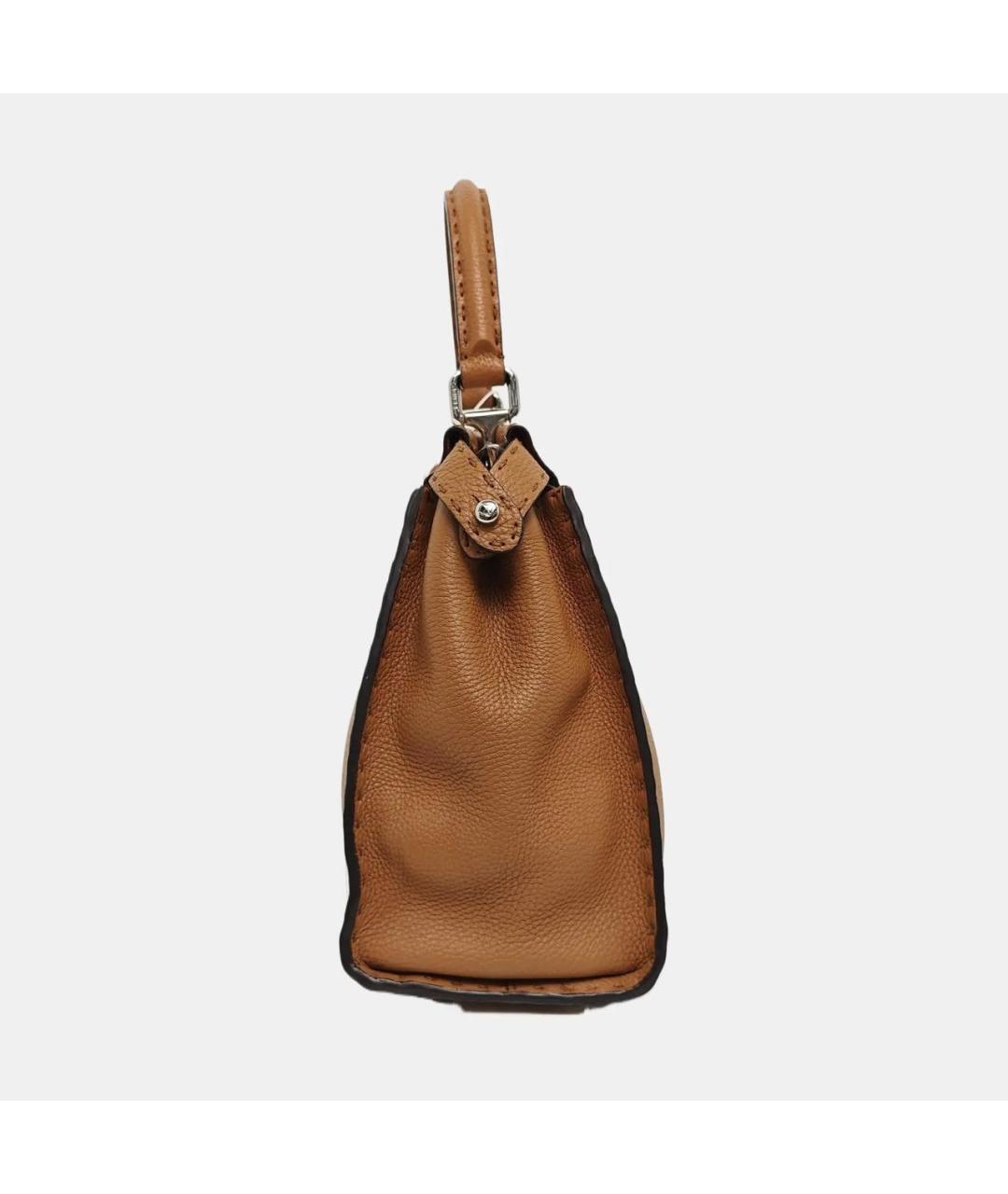 FENDI Коричневая кожаная сумка тоут, фото 3