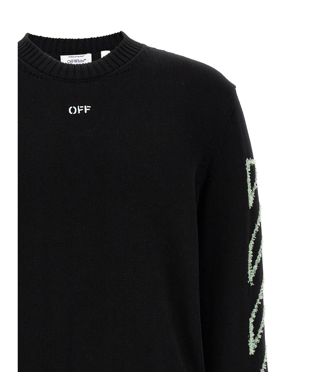 OFF-WHITE Черный хлопковый джемпер / свитер, фото 3