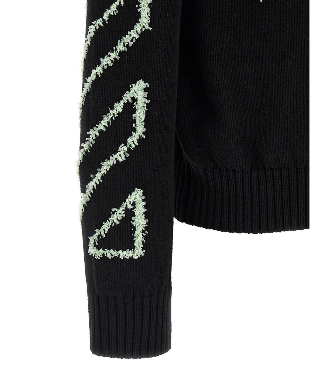 OFF-WHITE Черный хлопковый джемпер / свитер, фото 4