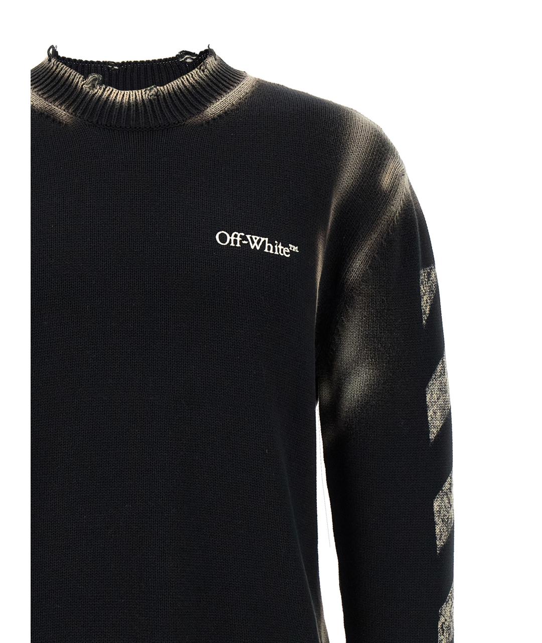 OFF-WHITE Черный хлопковый джемпер / свитер, фото 3