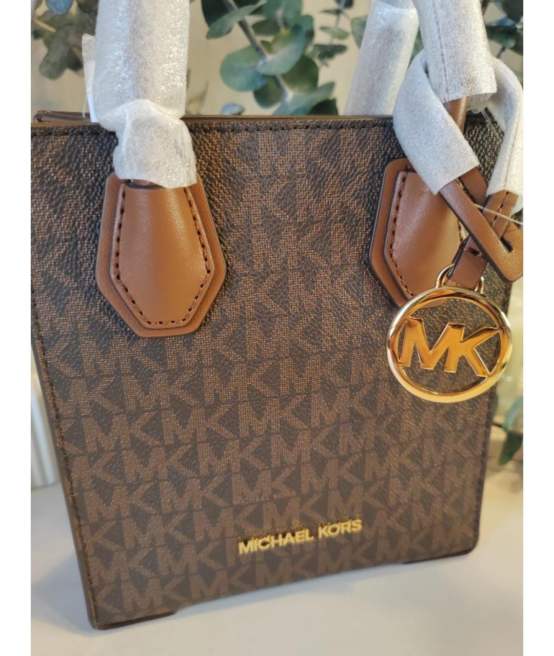 MICHAEL KORS Коричневая сумка с короткими ручками из искусственной кожи, фото 4