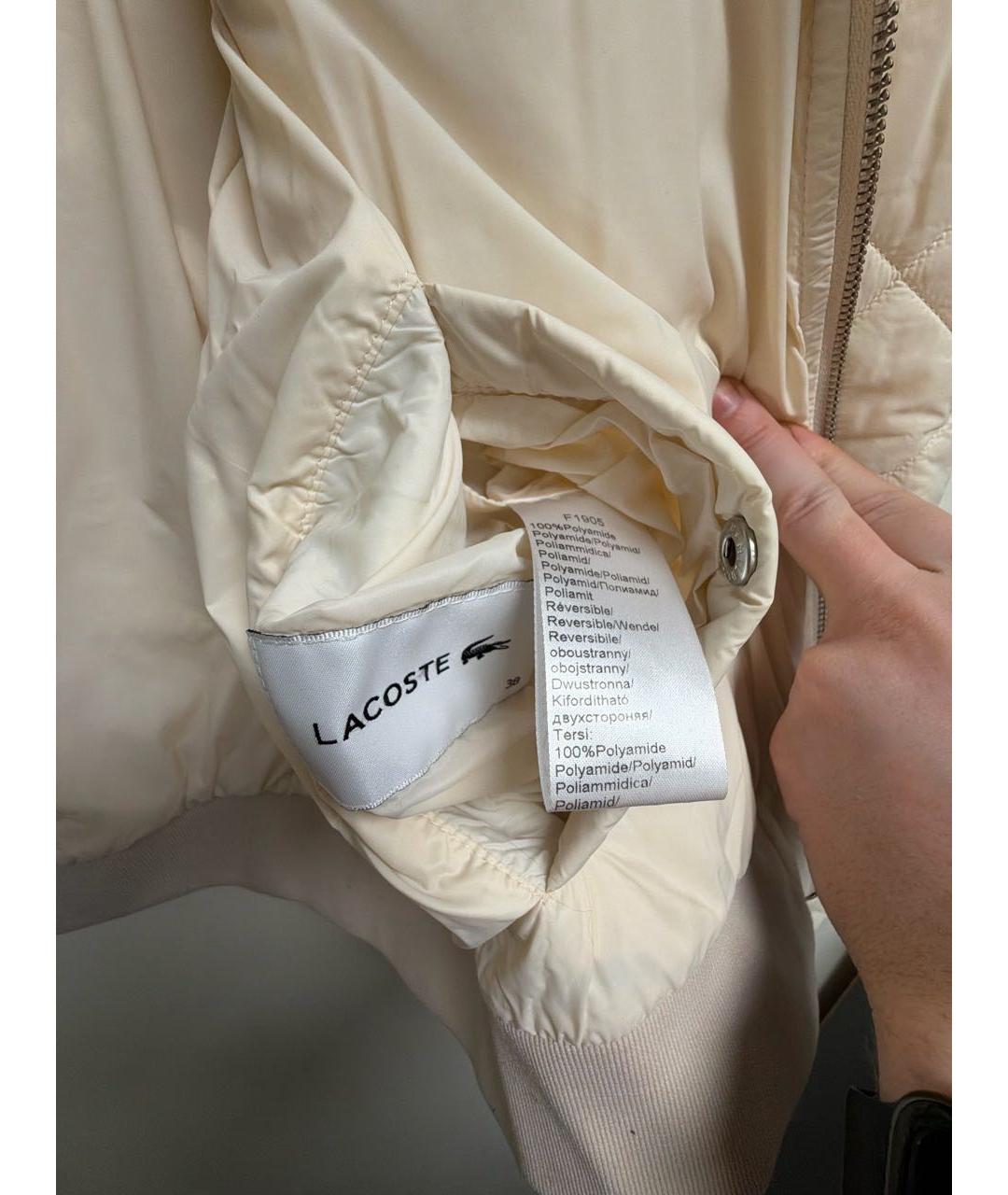 LACOSTE Бежевая полиамидовая куртка, фото 3