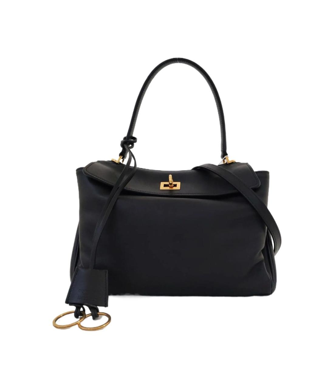 BALENCIAGA Черная кожаная сумка через плечо, фото 1